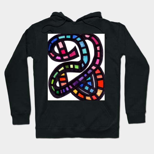 Rainbow Train Tracks In Candy Land Hoodie by jpartshop1